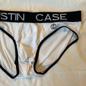 Justin Case White and Black Briefs